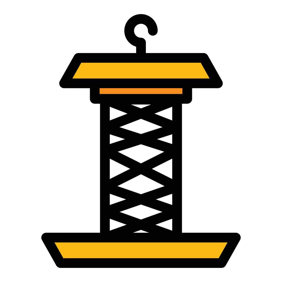 Steel bird feeder icon color outline vector