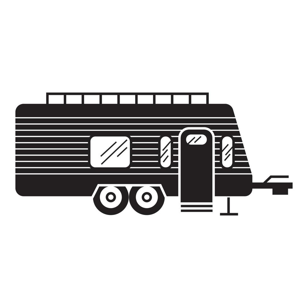 Camp trailer icon, simple style vector