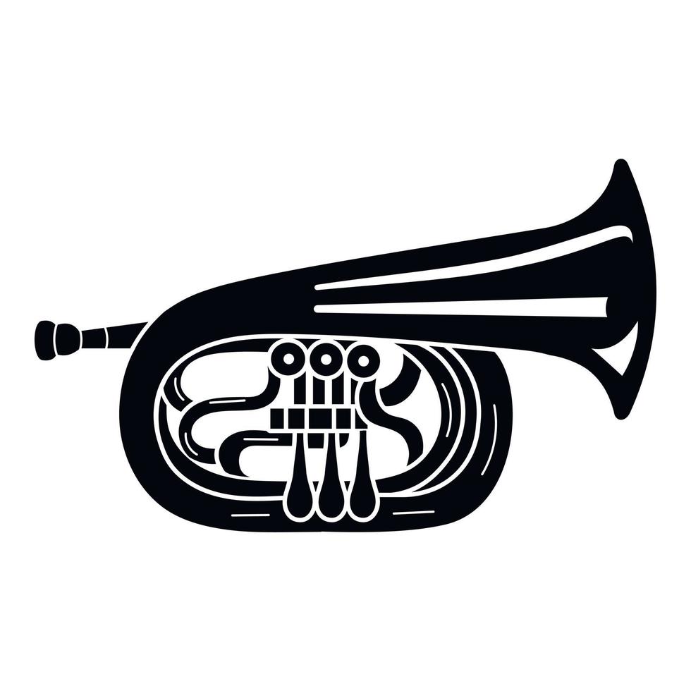 Jazz trumpet icon, simple style vector