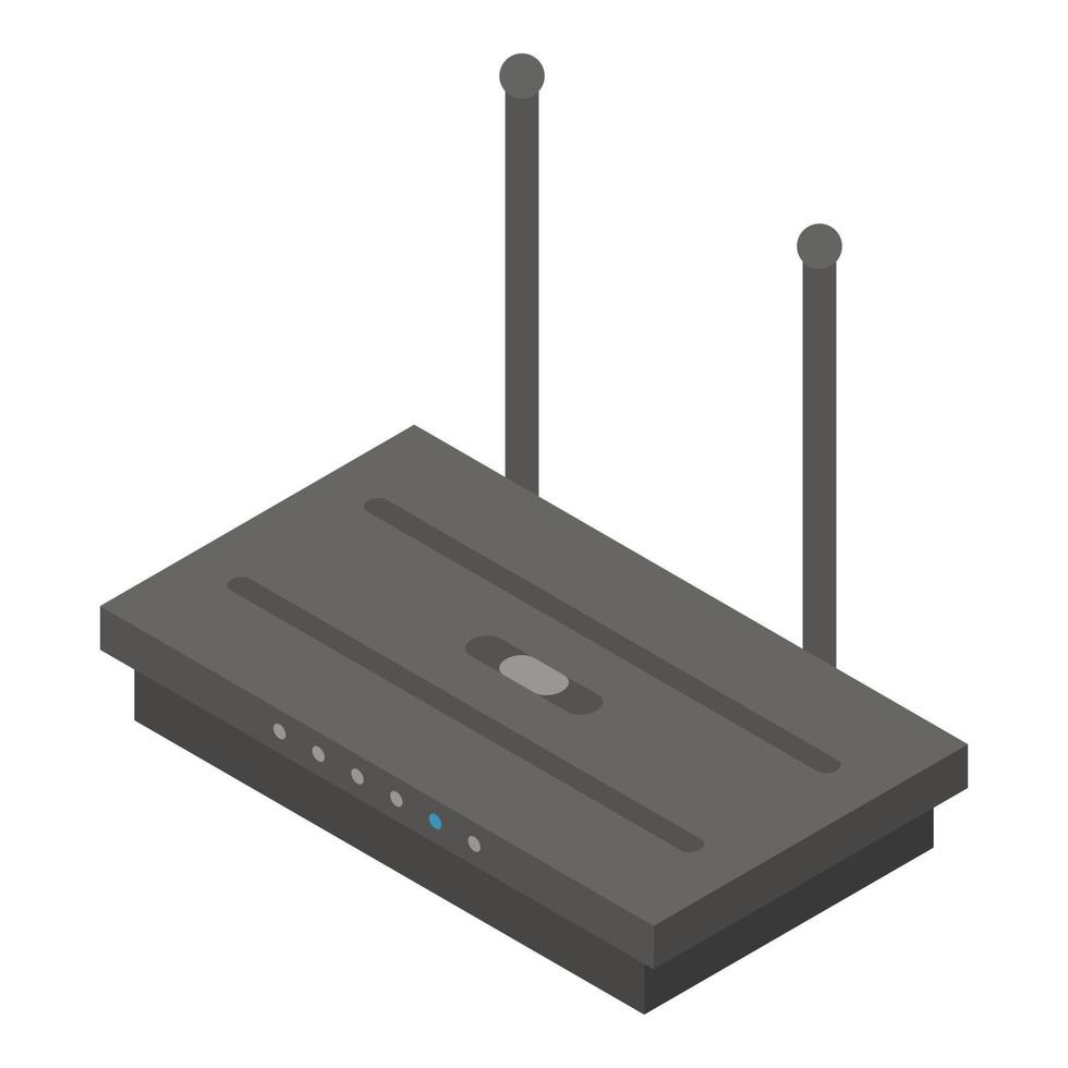 Wireless router icon, isometric style vector