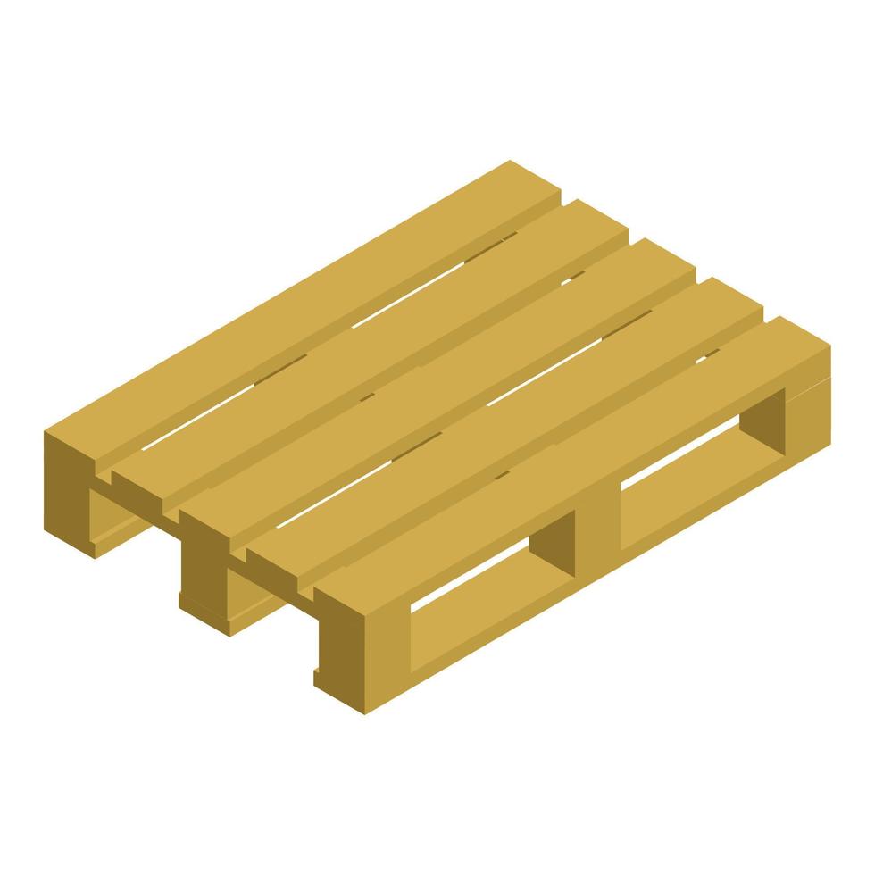 Wood pallet icon, isometric style vector