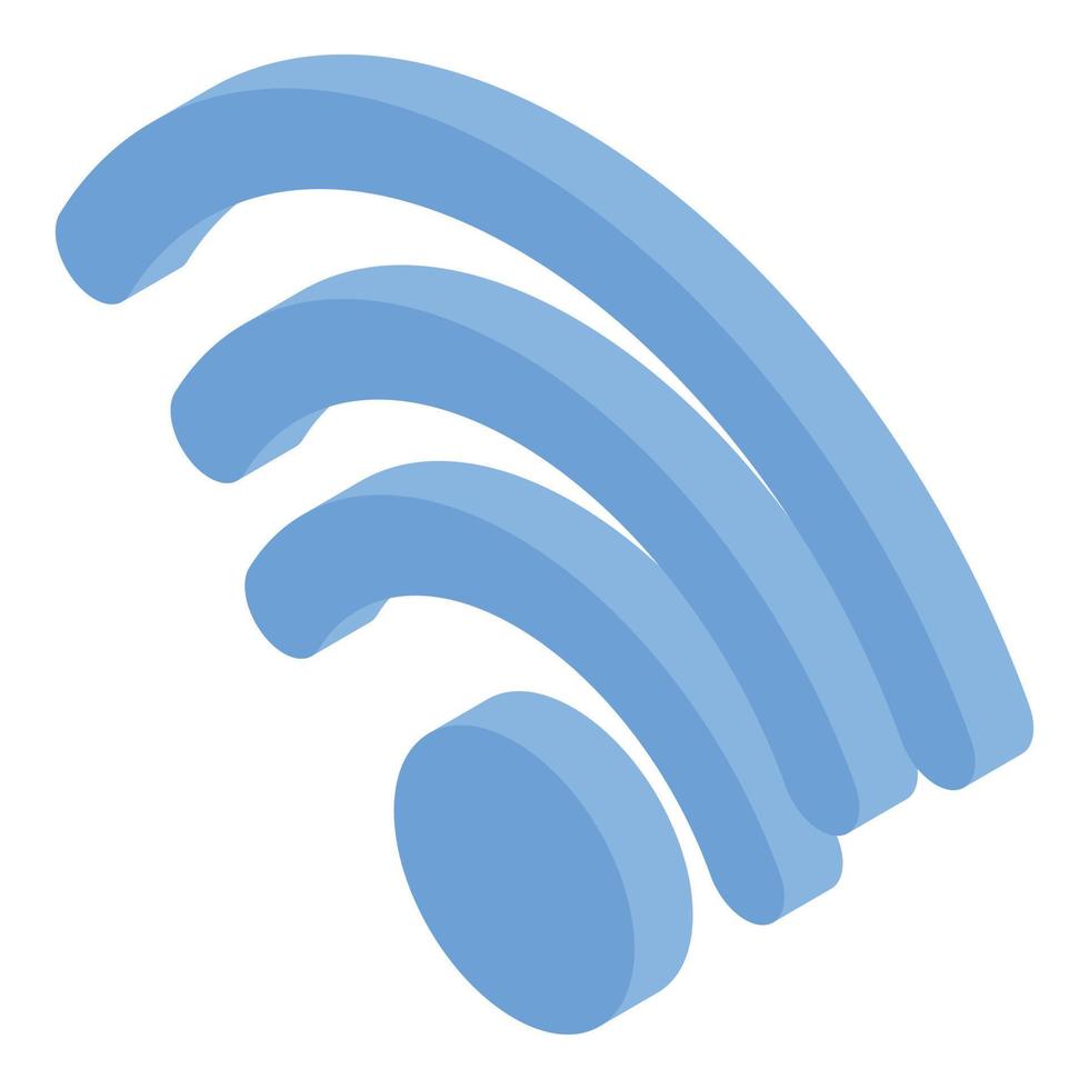 Blue wifi icon, isometric style vector