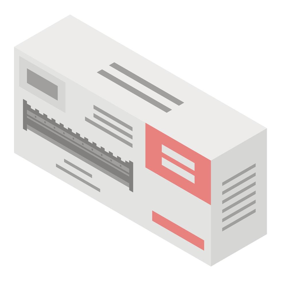 icono de caja de impresora de cartucho, estilo isométrico vector