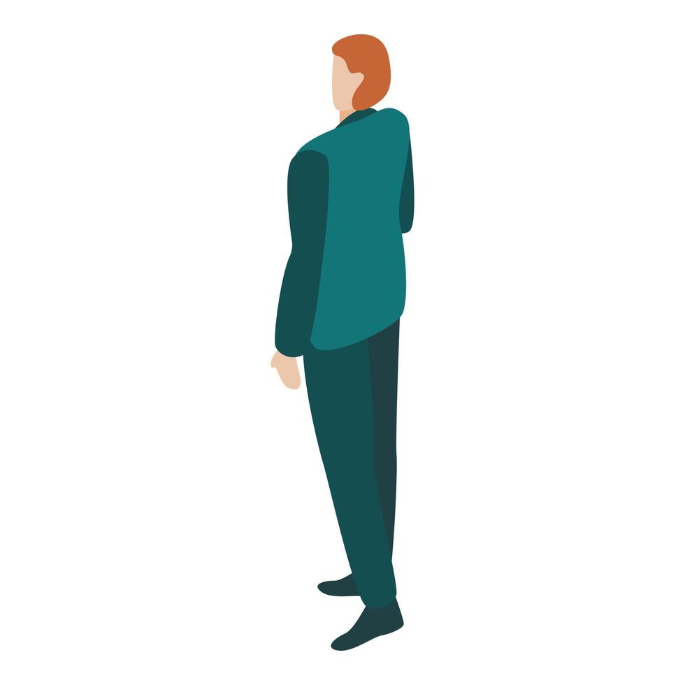 Business woman icon, isometric style vector