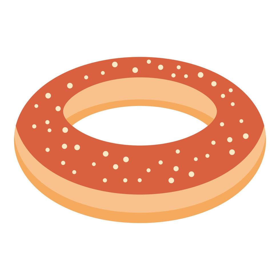 Chocolate donut icon, isometric style vector