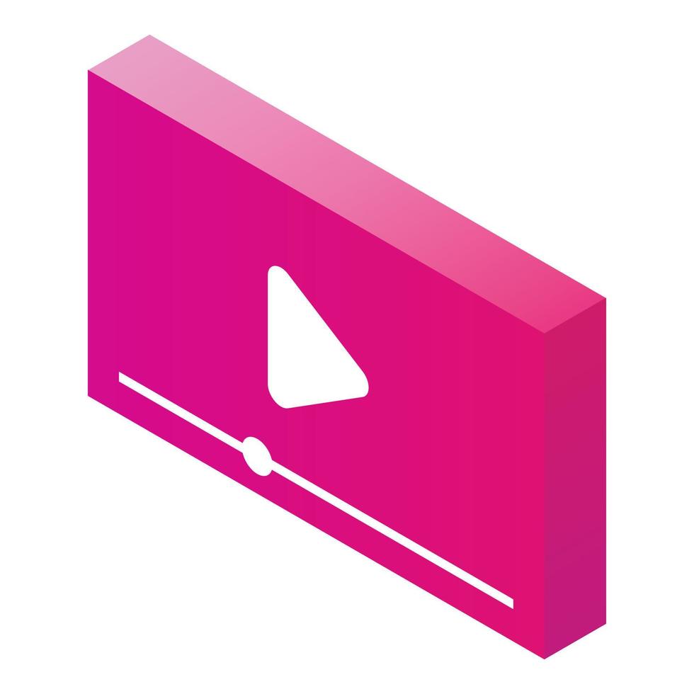 Video player icon, isometric style vector