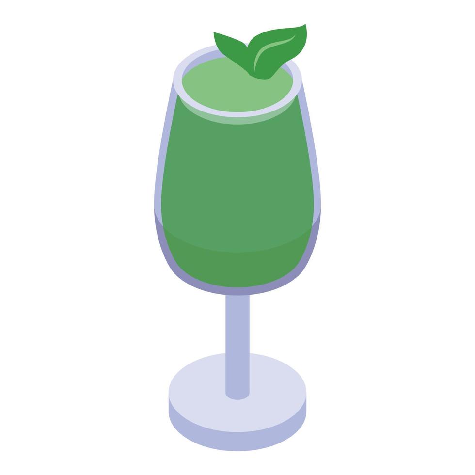 icono de batido verde menta, estilo isométrico vector