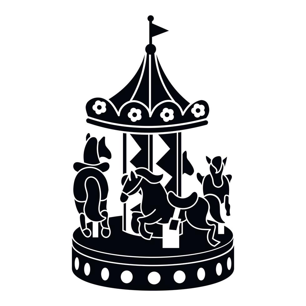 Horse carousel icon, simple style vector
