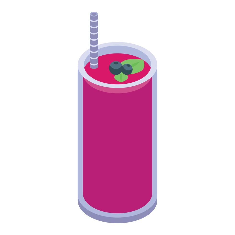 Mix berry smoothie icon, isometric style vector