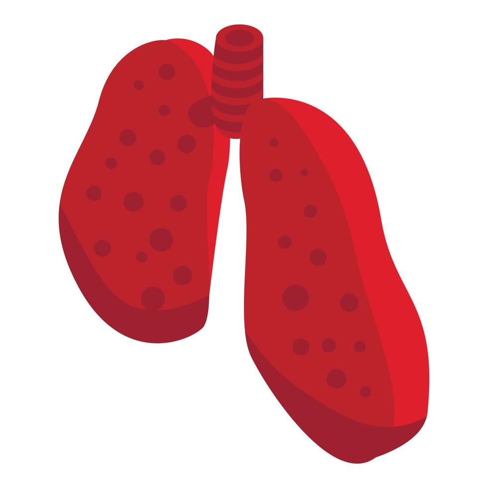 Cutted section lungs icon, isometric style vector