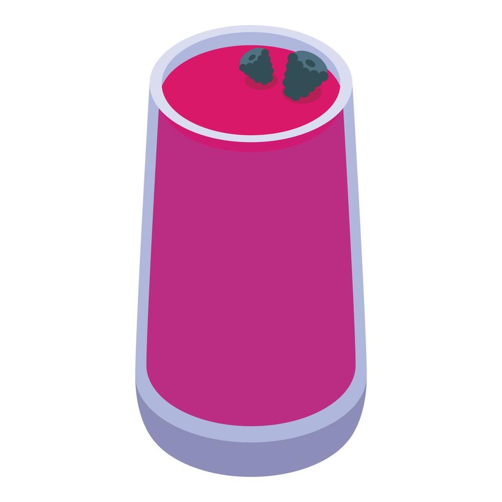 Forest berry smoothie icon, isometric style vector