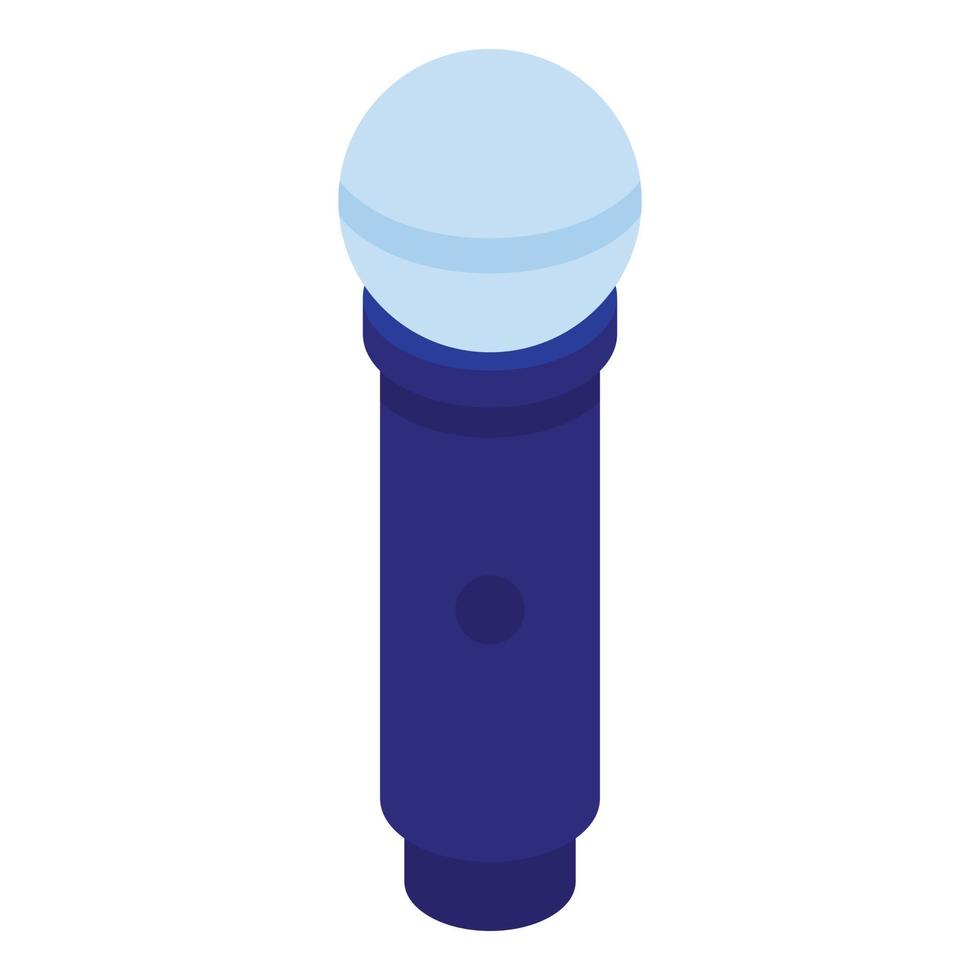 Microphone icon, isometric style vector