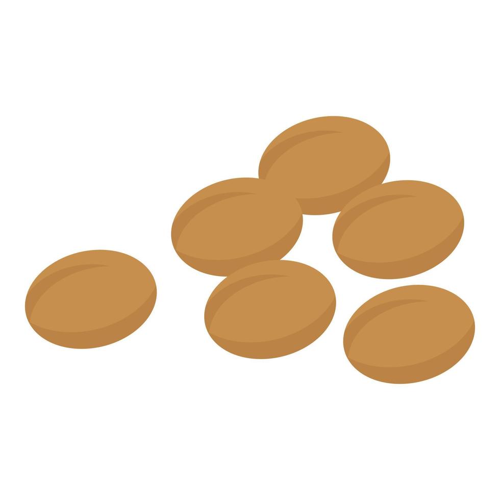 Coffee beans icon, isometric style vector