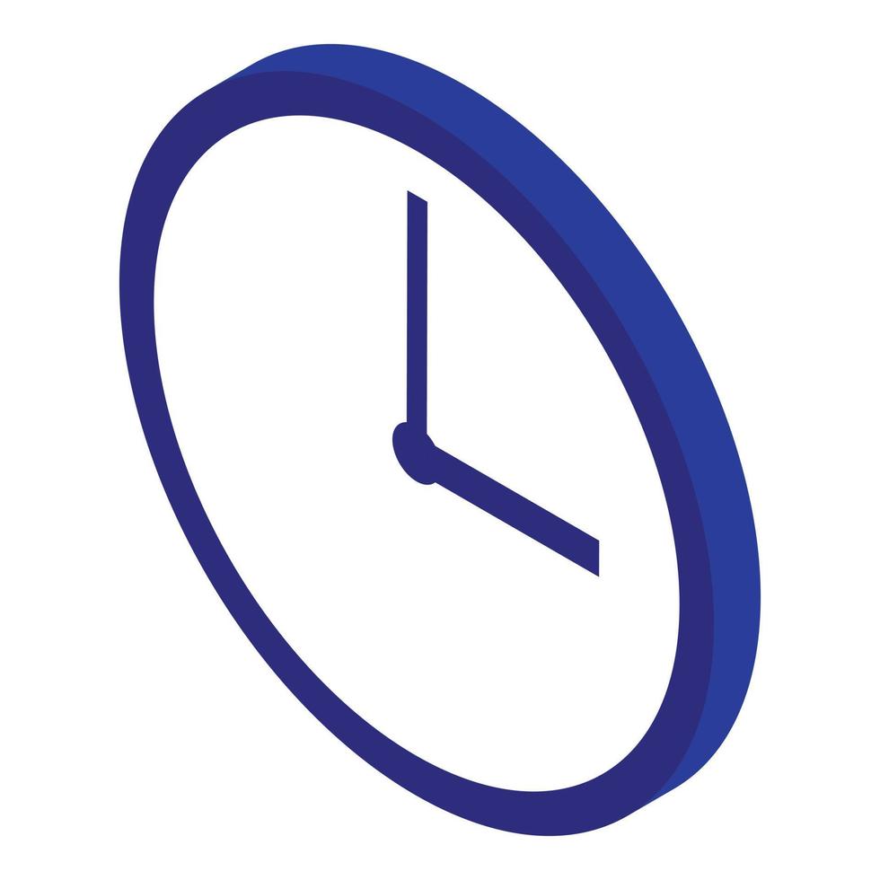 Wall clock icon, isometric style vector