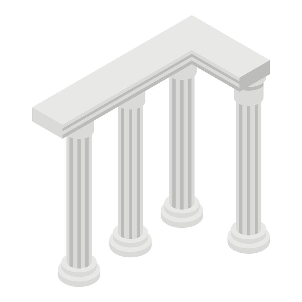 Turkish ancient columns icon, isometric style vector