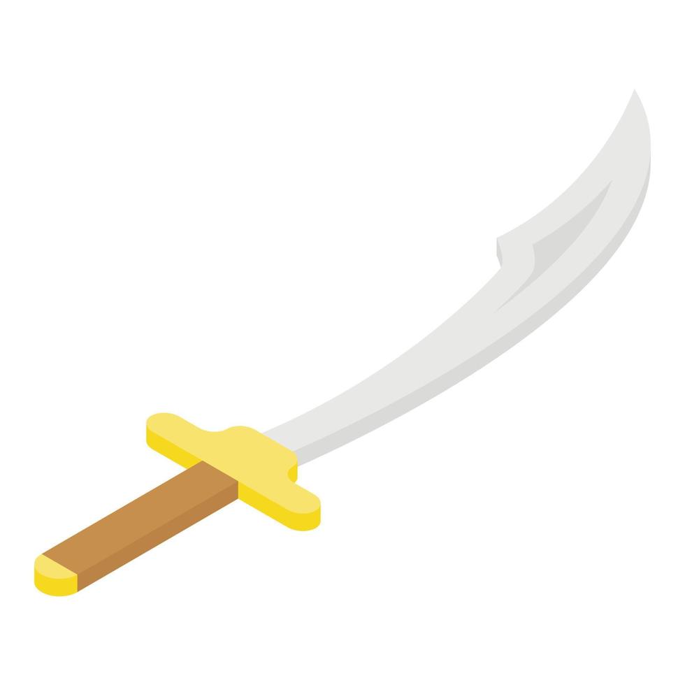 Turkish sword icon, isometric style vector