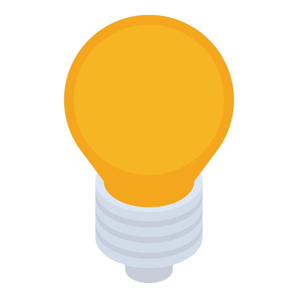 Light bulb icon, isometric style vector
