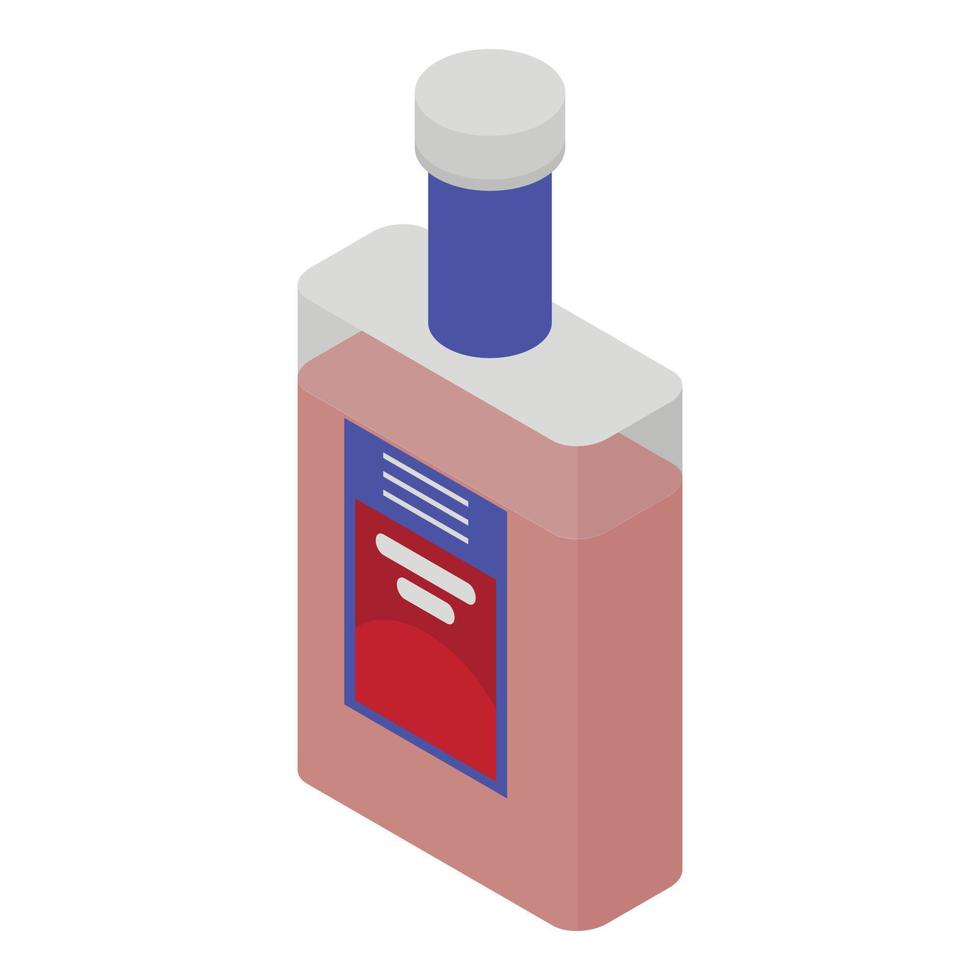 Vinegar bottle icon, isometric style vector