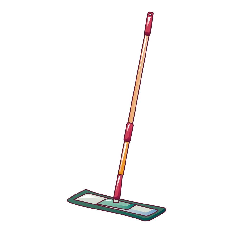 Cleaning mop icon, cartoon style vector