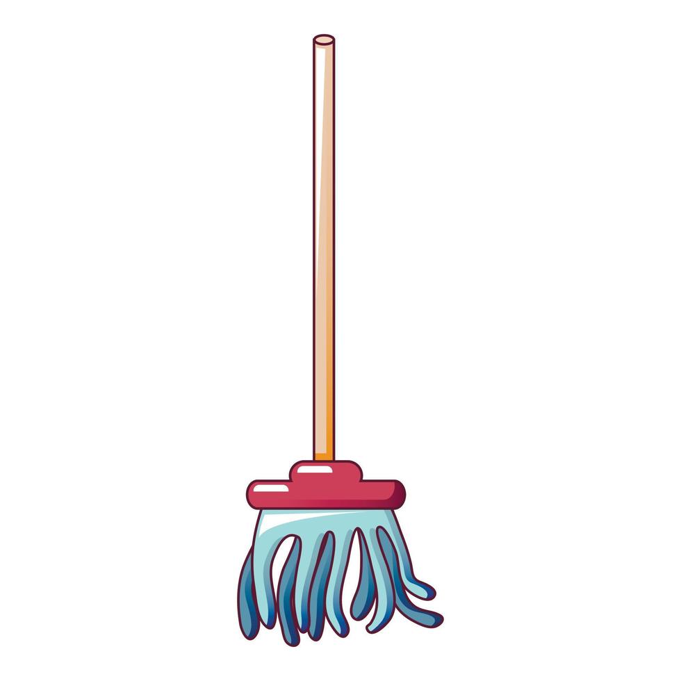 Mop icon, cartoon style vector