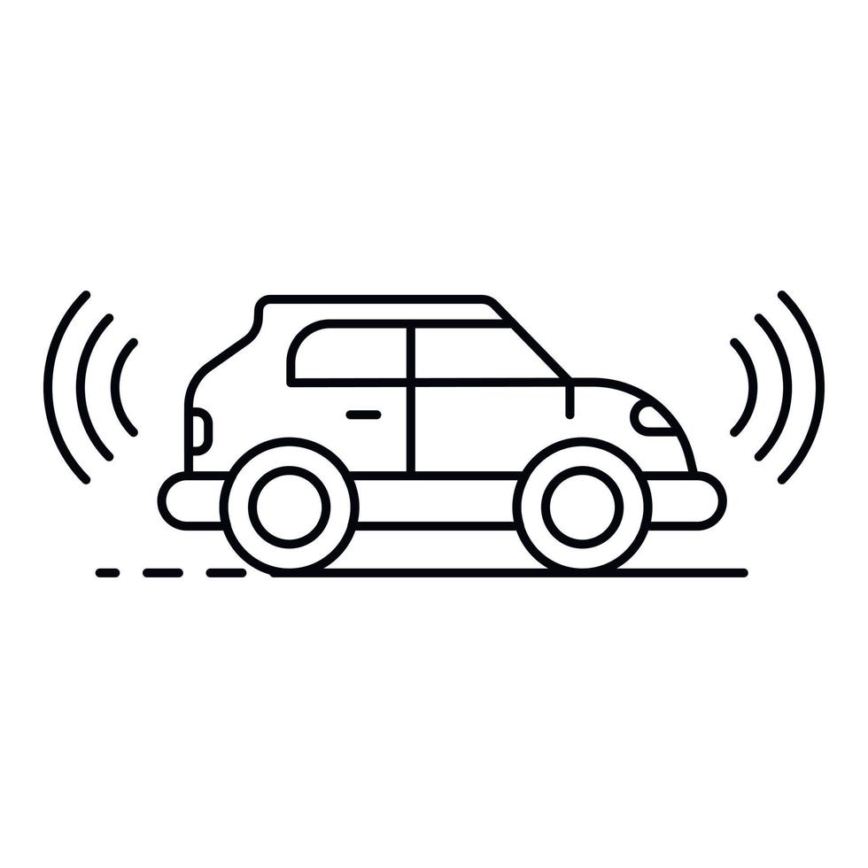 Electric self driving car icon, outline style vector