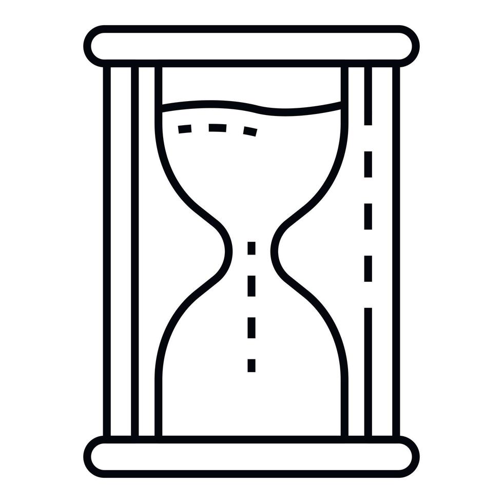 icono de reloj de arena, estilo de esquema vector