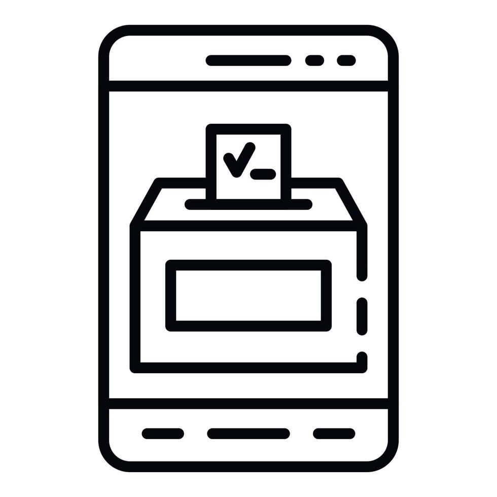 Smartphone video ballot box icon, outline style vector
