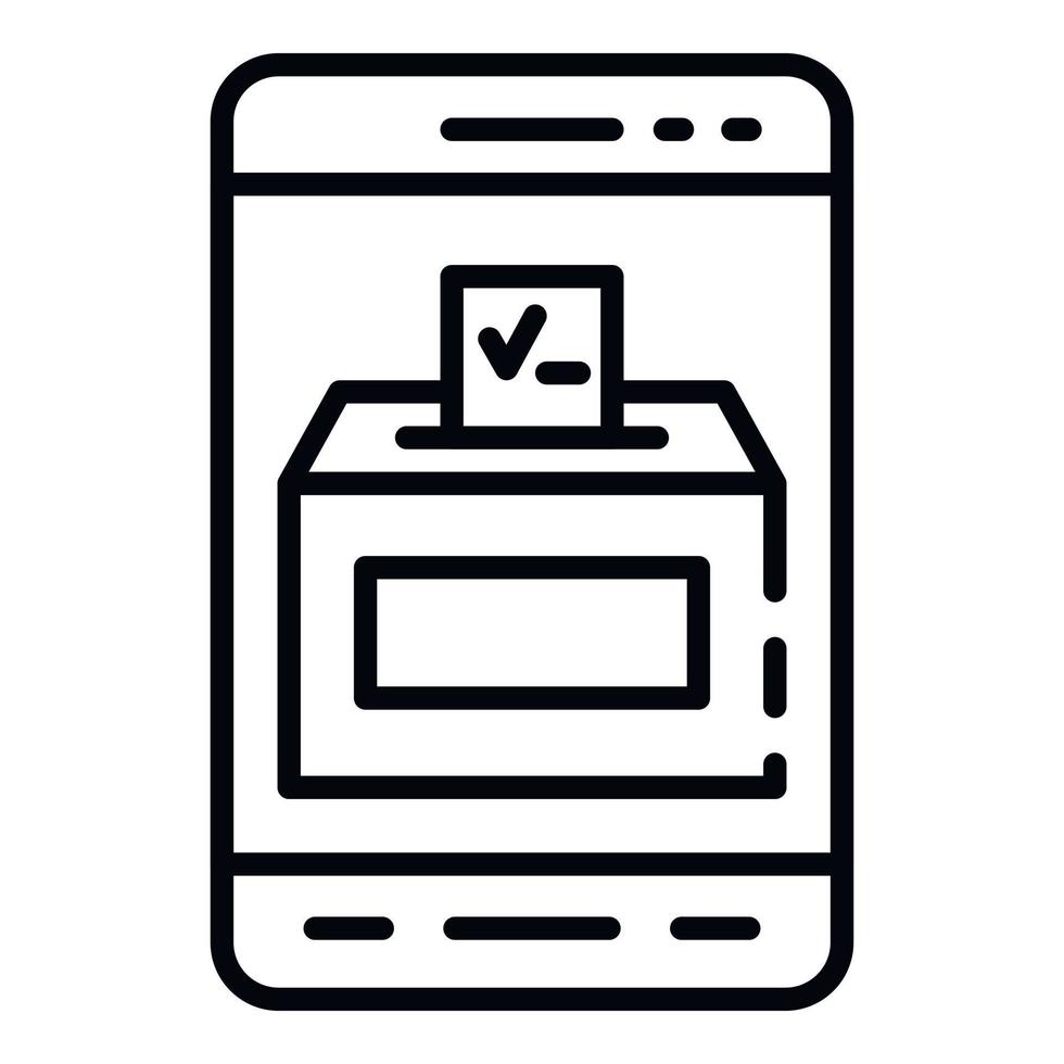 icono de urna de video para smartphone, estilo de contorno vector