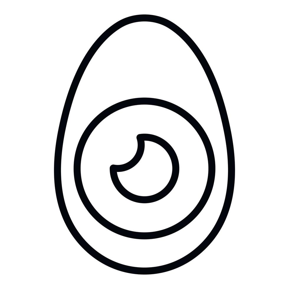 Half boiled egg icon, outline style vector