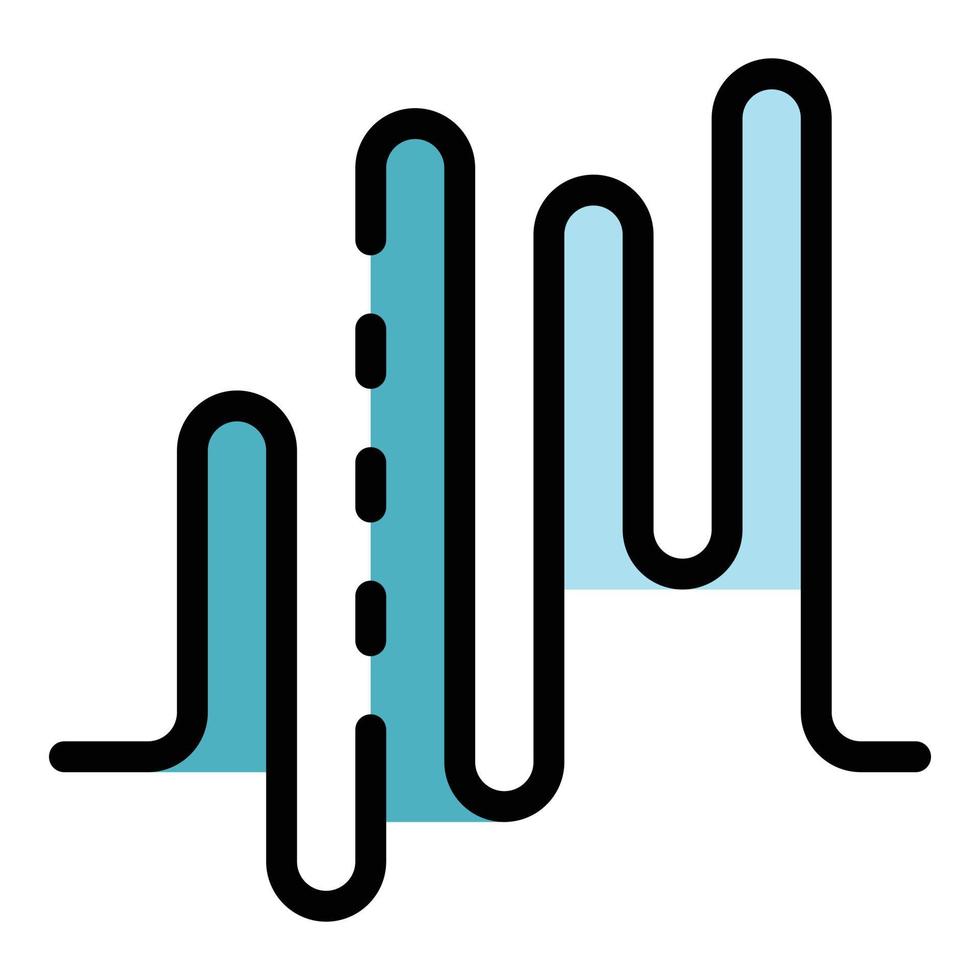 Sound wave icon color outline vector