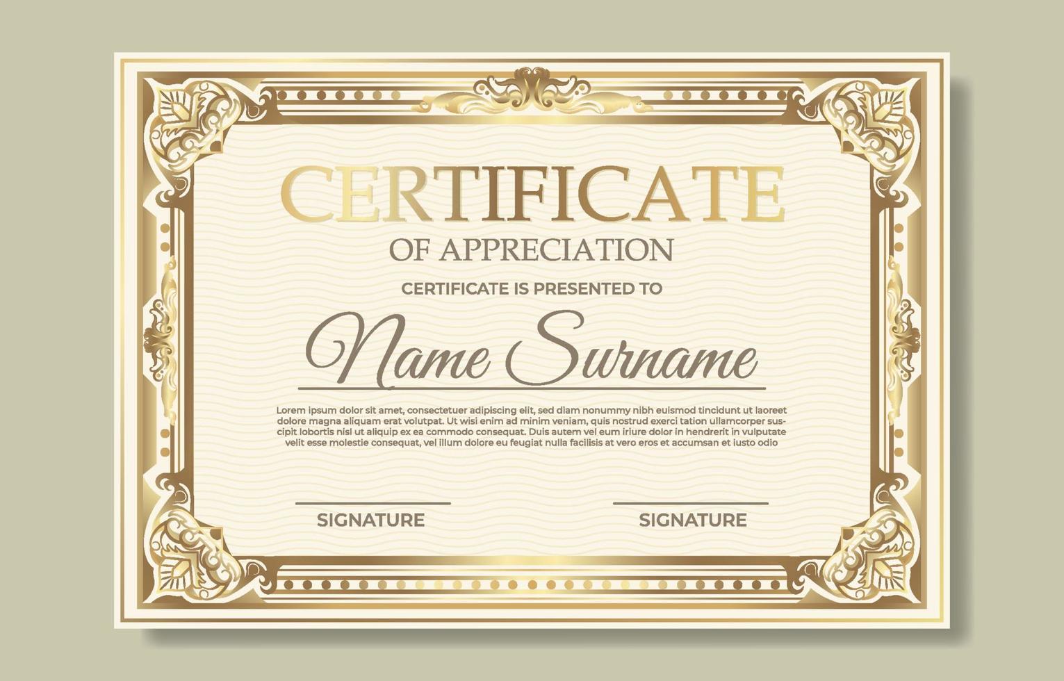 Victorian Classic Certificate Template vector