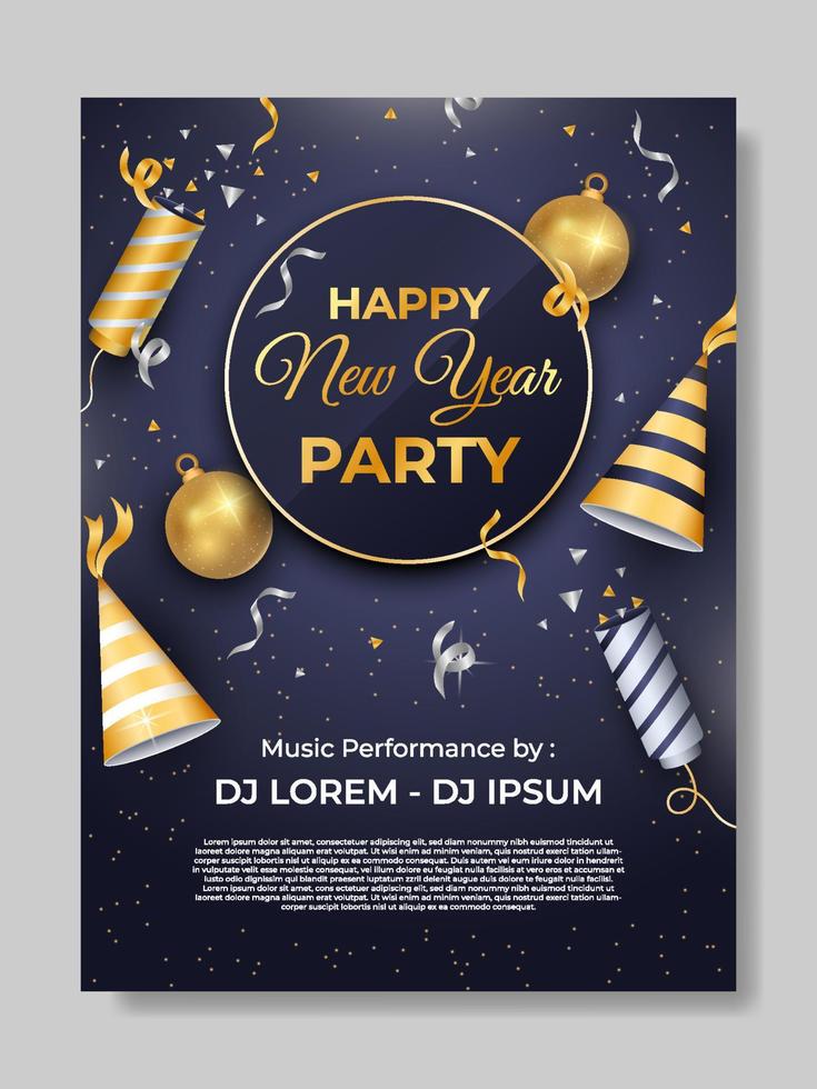 New Year Party Poster Template vector