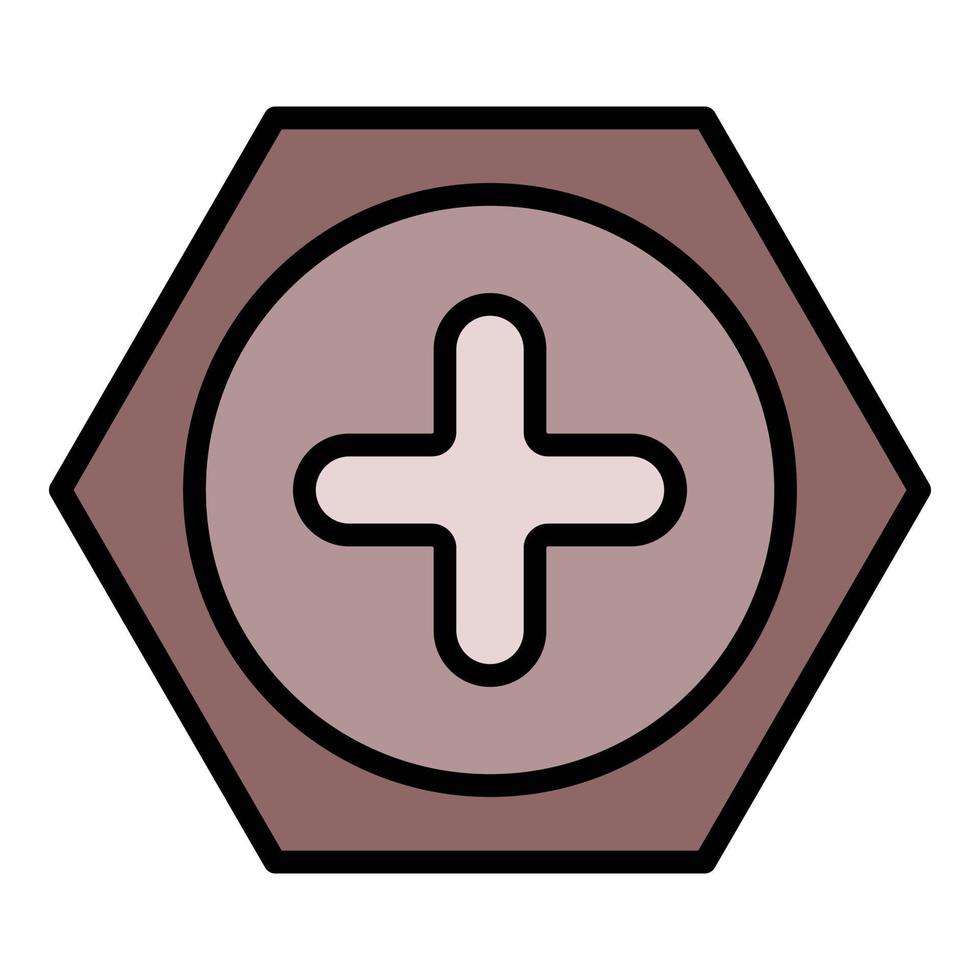 Hex screw top icon color outline vector