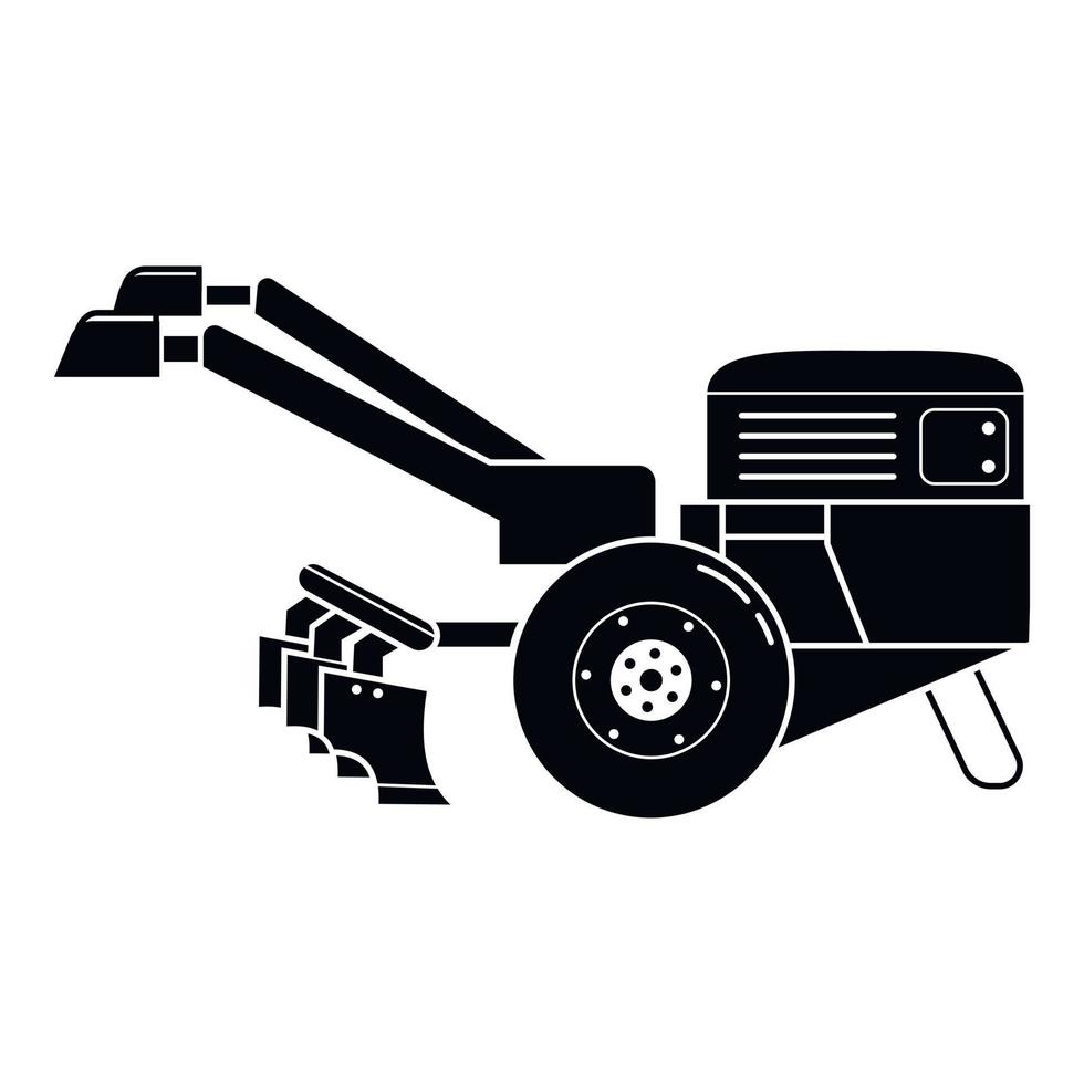 Walk-behind tractor icon, simple style vector