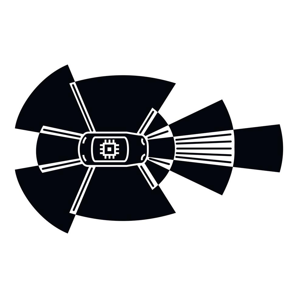 Driverless car sensor icon, simple style vector