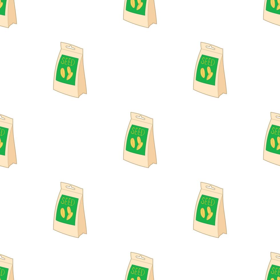 Paper bag with seeds pattern seamless vector