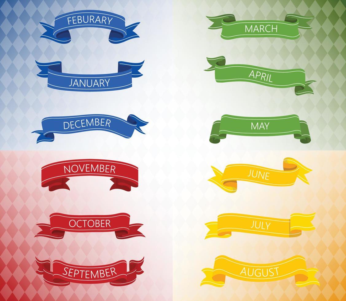 Ribbon of Seasons and colors, vector ribbons
