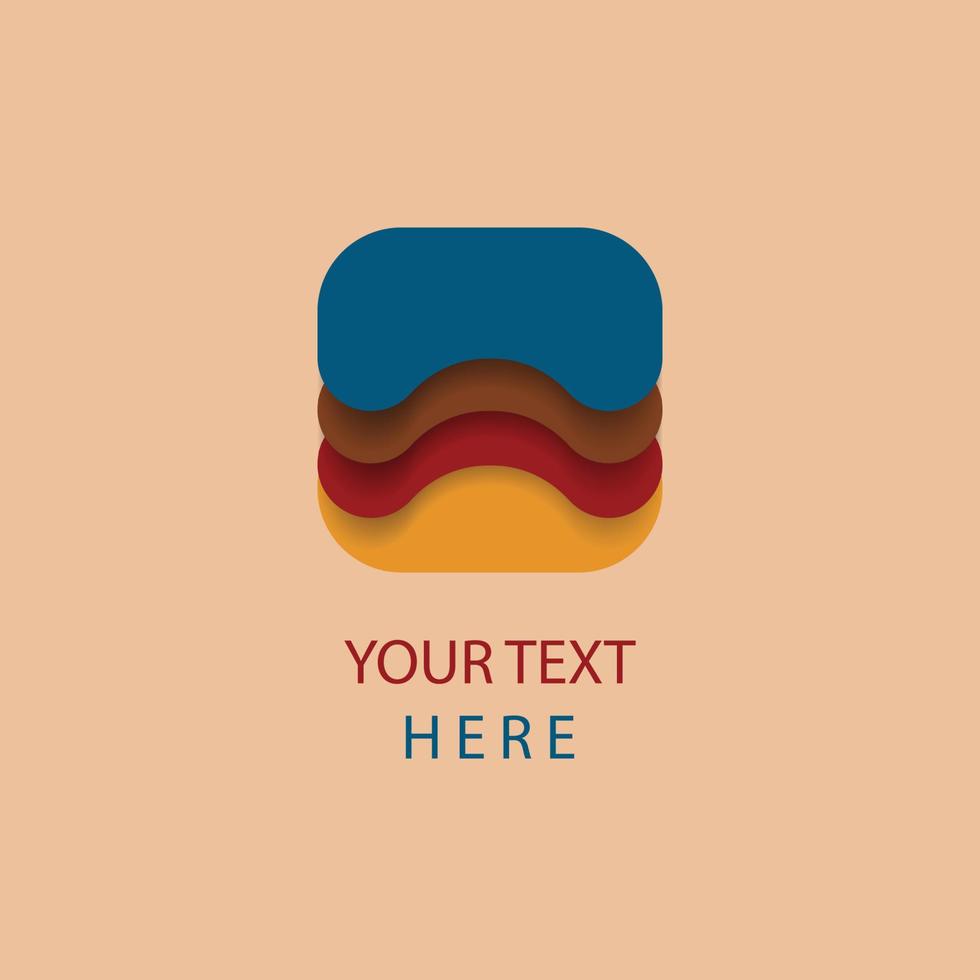 square boxed designed logo, Multicolored logo, vector