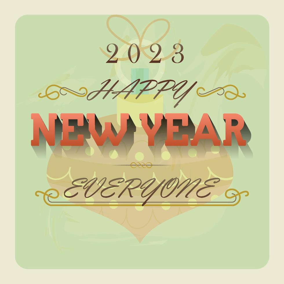 New year eve greeting card, 2023, pro vector