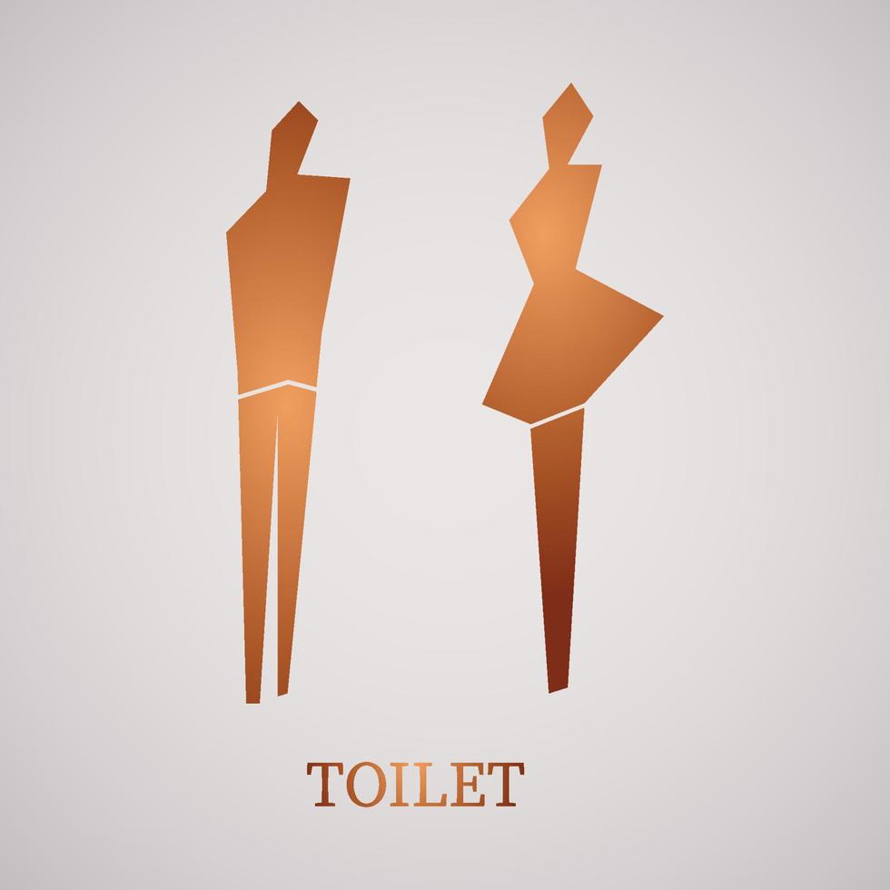 signo de inodoro hombres y mujeres en naranja, wc, baño, signos vectoriales vector