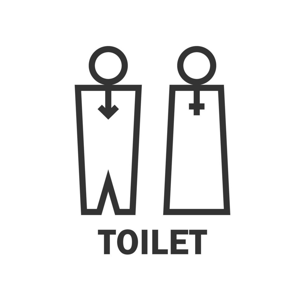 signo de baño símbolo masculino y femenino, iconos vectoriales, iconos de baño simples vector
