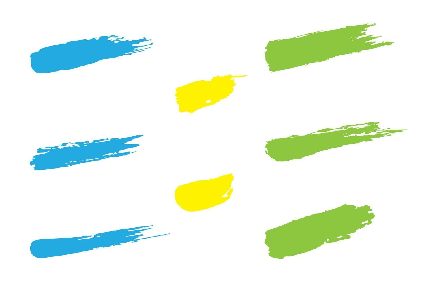 Colorful brush stroke set, grungy ink brush strokes, dirty strokes set vector