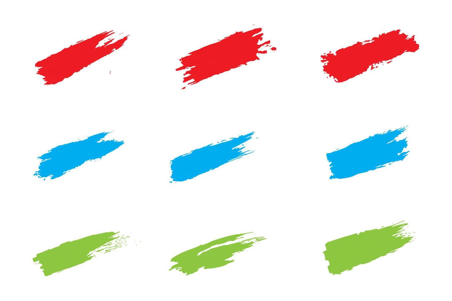 Colorful brush stroke set, grungy ink brush strokes, dirty strokes set vector