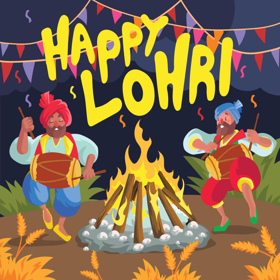 Lohri Celebration Concept vector