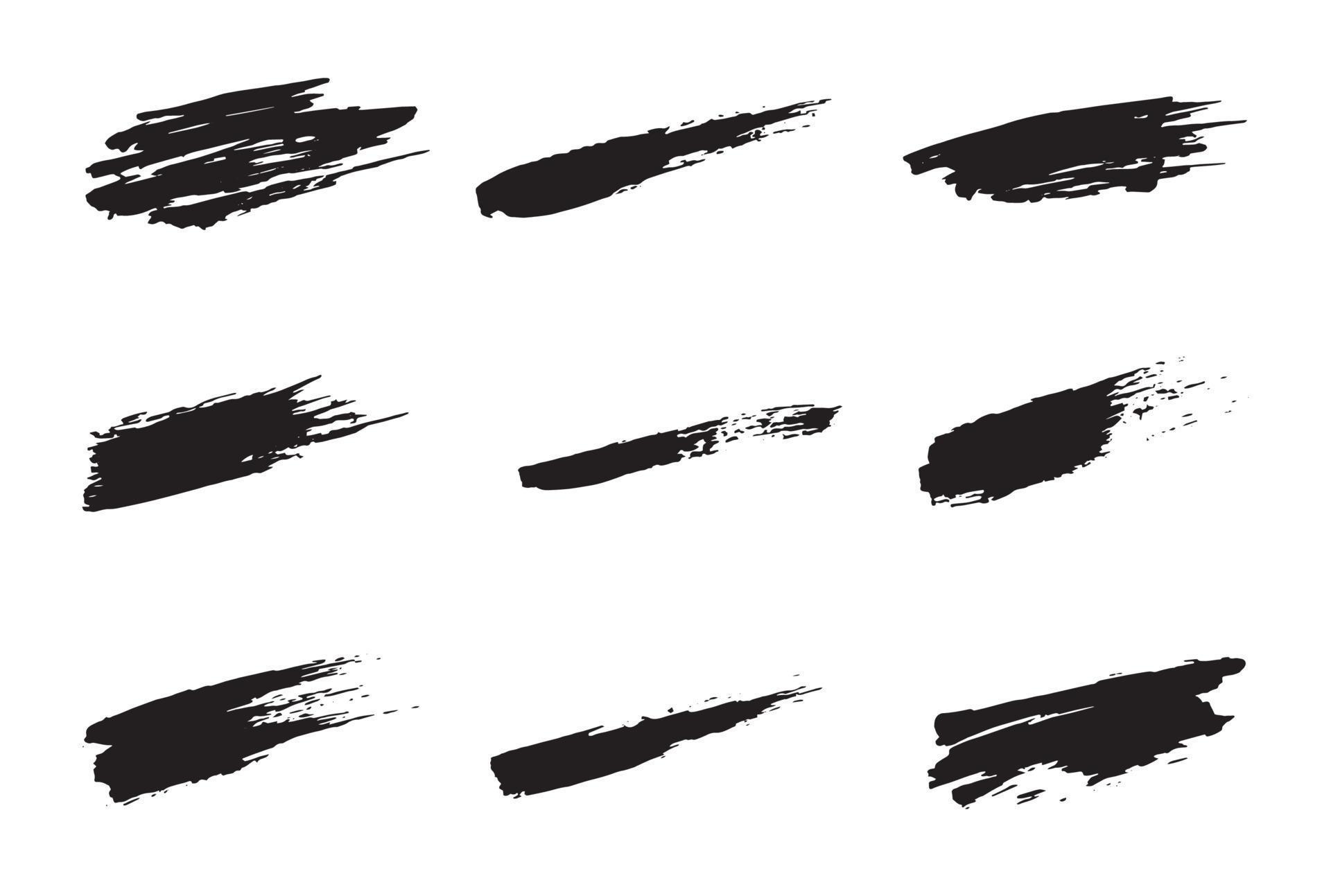 Paint brush stroke set, grunge brush stroke, ink brush stroke effect