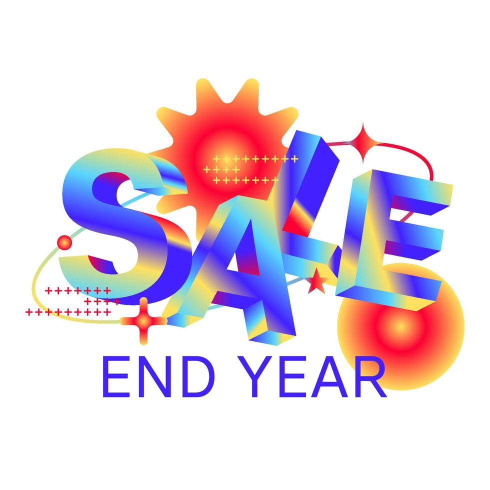 End of year sale. Sale badge banner design vector