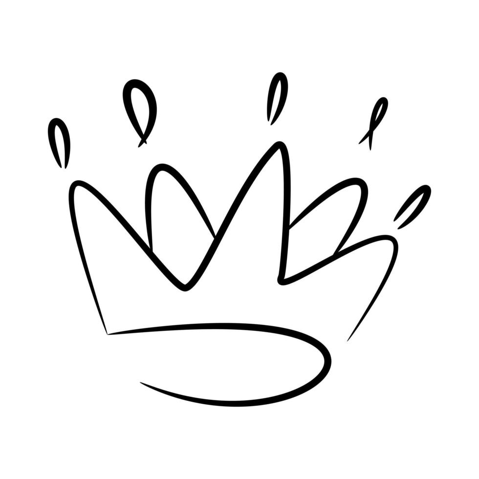 Hand drawn doodle crown. icon crown vector