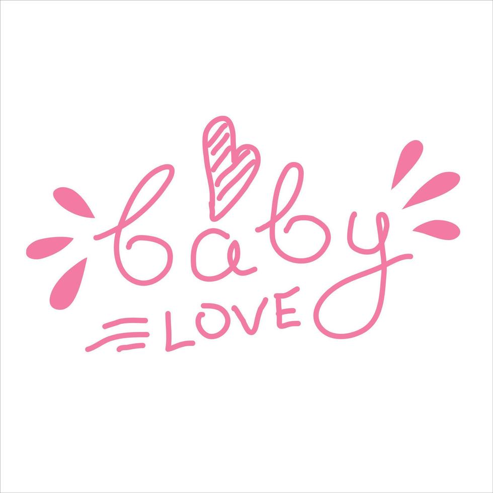 anuncios de embarazo bebe. Letras de amor de bebé, elementos del álbum. vector