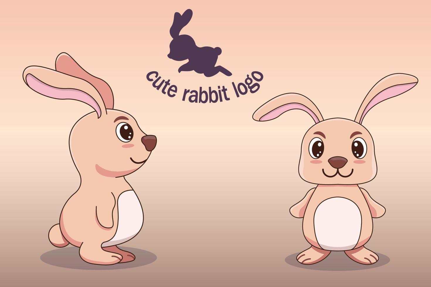 Cute baby rabbit character cartoon flat style, Woodland, Print Design, vector illustrations