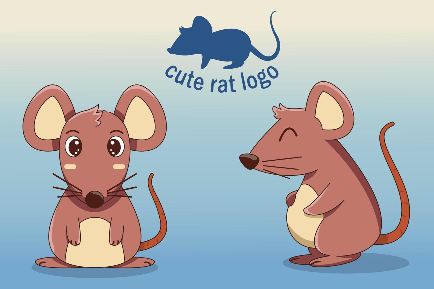 lindo bebé rata personaje de dibujos animados de estilo plano, bosque, diseño de impresión, ilustraciones vectoriales vector